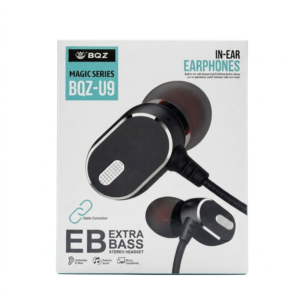 BQZ Magic Series U9 Extra Bass In-Ear Earphones box packaging available in Sri Lanka