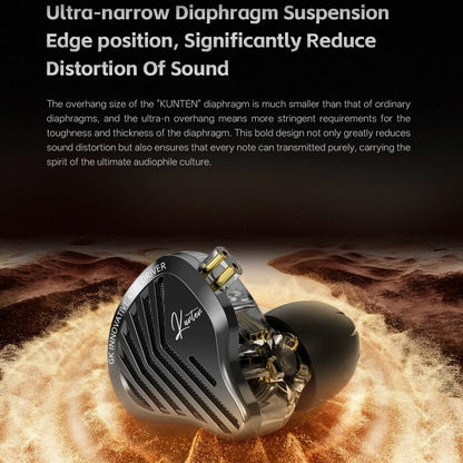 GK Kunten low-distortion ultra-narrow diaphragm suspension dynamic driver earphone.