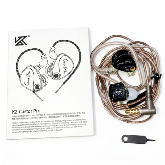 KZ Castor Pro Harman Target Bass Improved Black IEM earphones with cable and tuning tool Sri Lanka