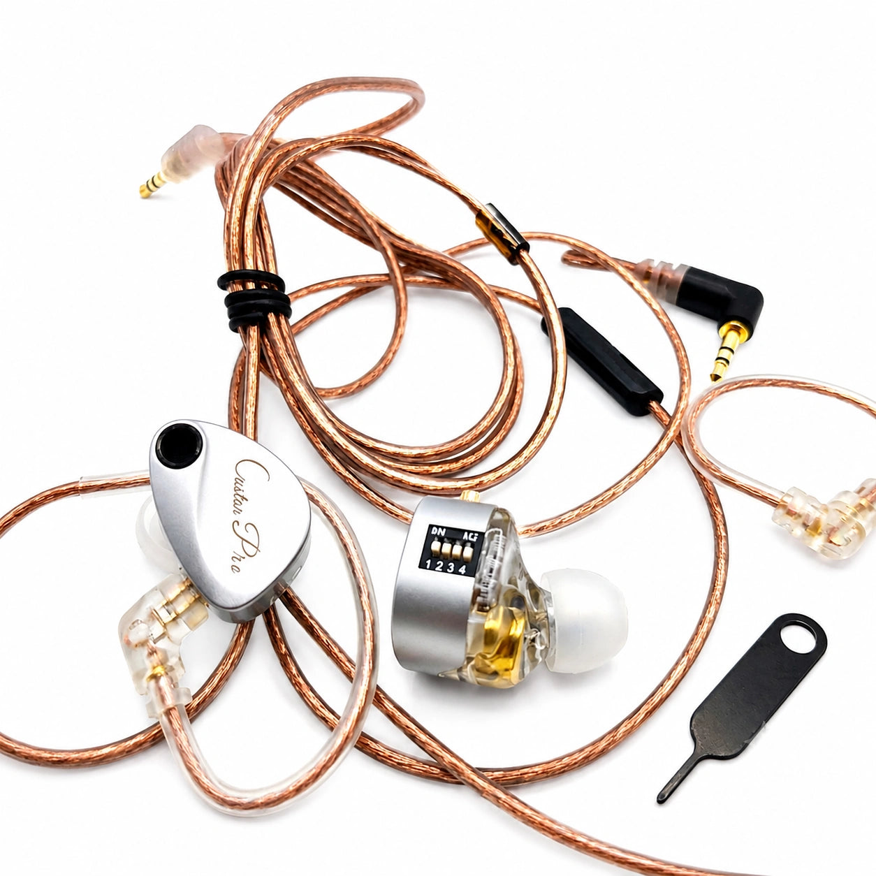 KZ Castor Pro Harman Target Silver in-ear monitor IEM earphones with copper cable, accessories, and tuning tool Sri Lanka price