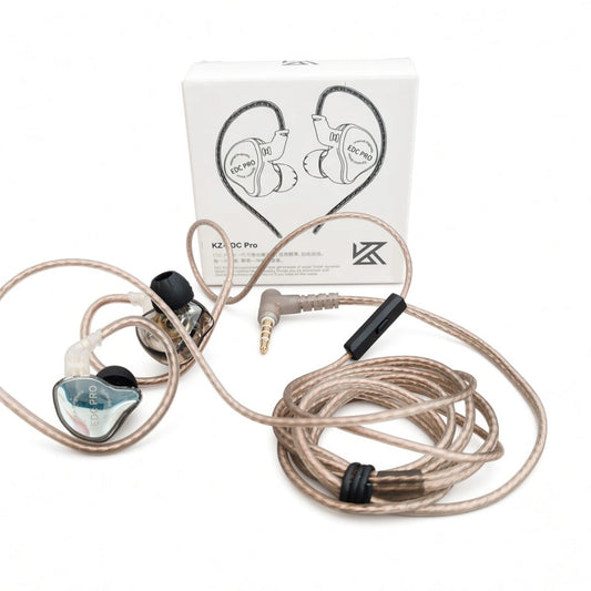 Original KZ EDC Pro wired HiFi earphones with mic, 3.5mm audio jack, and retail packaging box available in Sri Lanka
