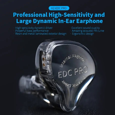 KZ EDC Pro professional high-sensitivity dynamic in-ear earphone with resin and metal laminated design in Sri Lanka
