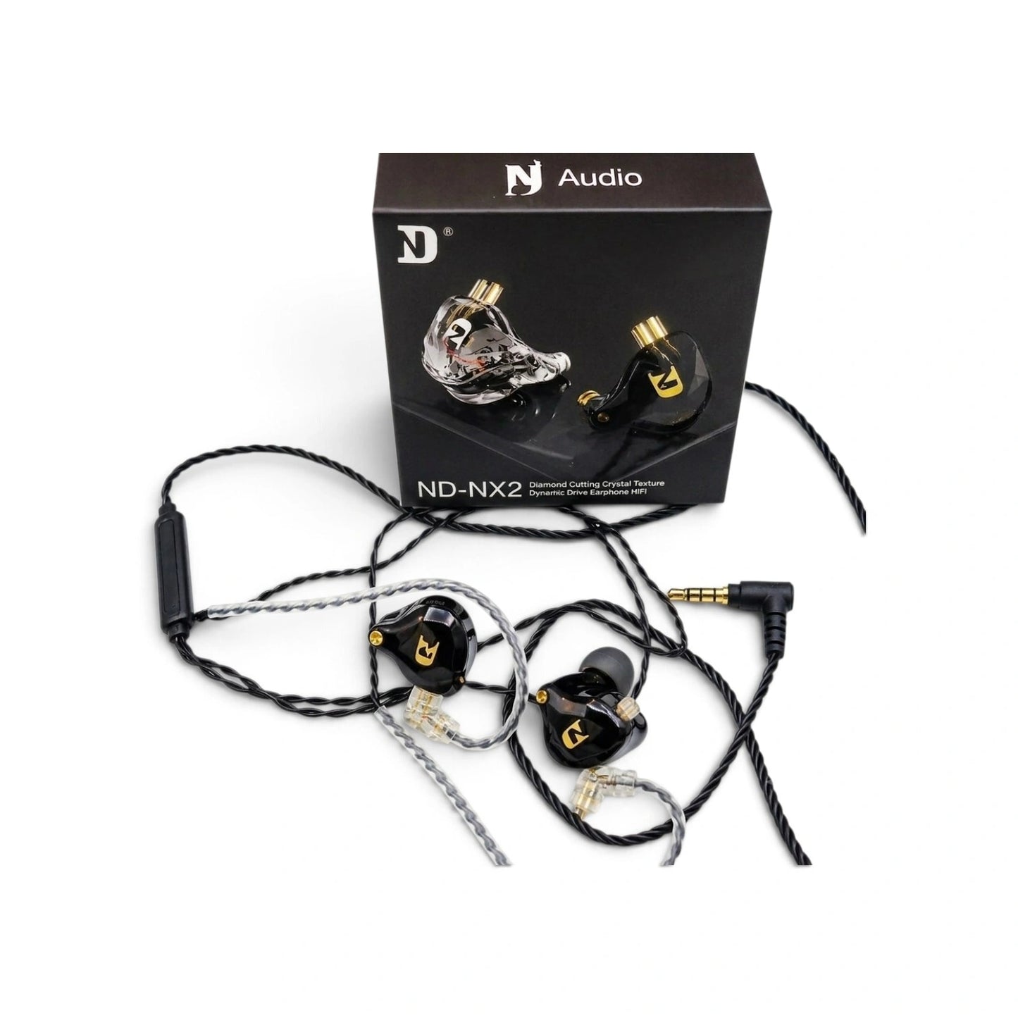 ND Audio NX2 HiFi IEM earphone box packaging and full earphone set in Sri Lanka