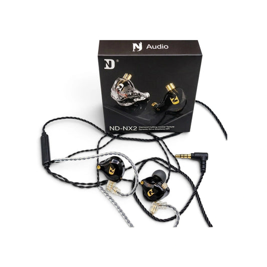 ND Audio NX2 HiFi IEM earphone box packaging and full earphone set in Sri Lanka