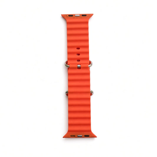 ​Orange Ocean Band silicone watch strap with pin buckle for Apple Watch 42mm 44mm 45mm 49mm